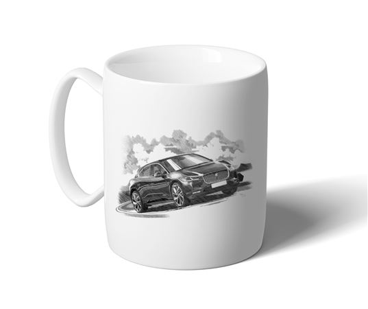 Jaguar I Pace MUG - Black and White with Reg - RJ1088BWMUG